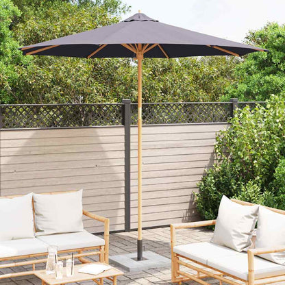 Gartenparasol Dunkelgrau 270 x 270 x 260 cm Bambus