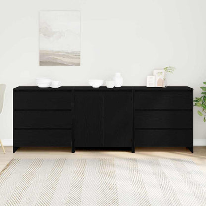 Sideboard 3 pcs Schwarz 70 x 41 x 75 cm Holzwerkstoff