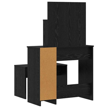 Schminktisch Set Schwarz Eichen-Optik 86.5 x 35 x 136 cm