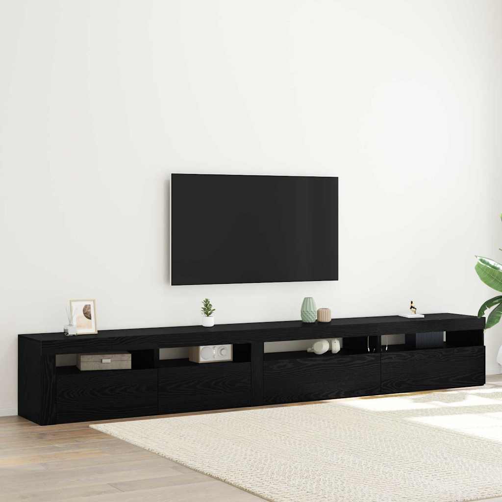TV-Schrankset 3 pcs Schwarz Eichen-Optik 270 x 35 x 40 cm