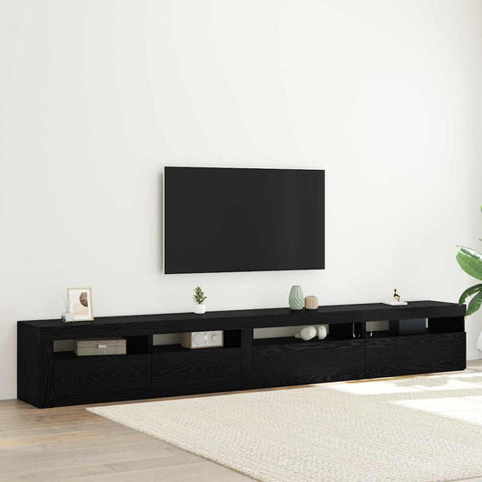 TV-Schrankset 3 pcs Schwarz Eichen-Optik 270 x 35 x 40 cm