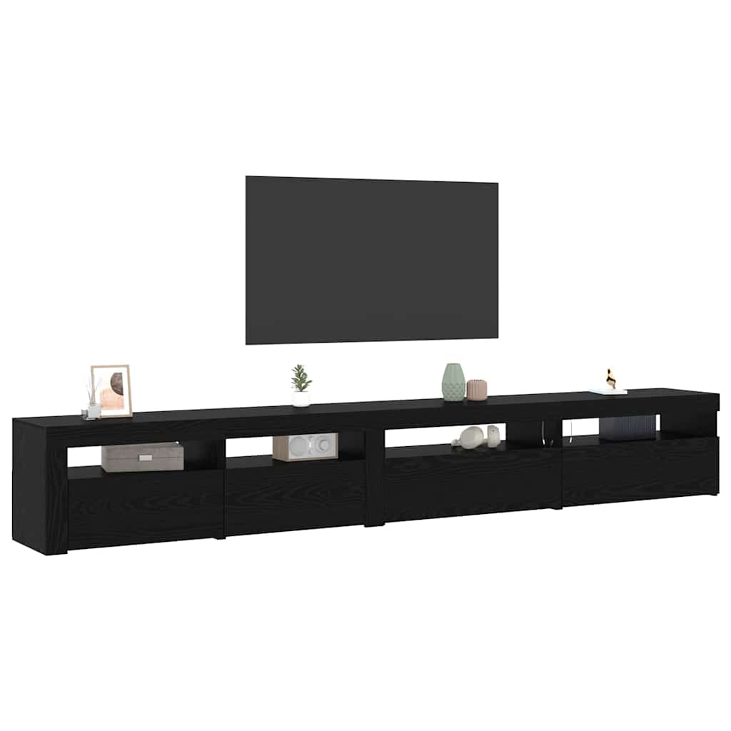 TV-Schrankset 3 pcs Schwarz Eichen-Optik 270 x 35 x 40 cm