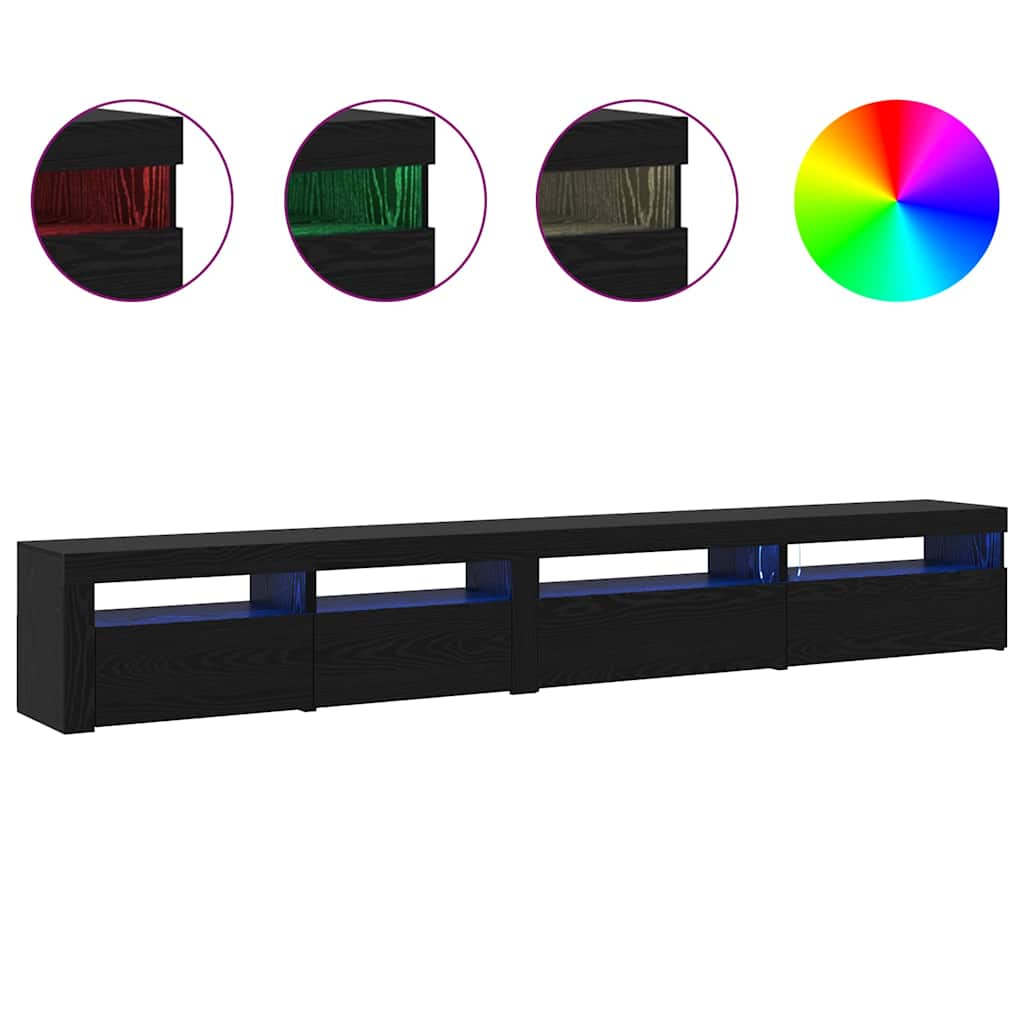 TV-Schrankset 3 pcs Schwarz Eichen-Optik 270 x 35 x 40 cm