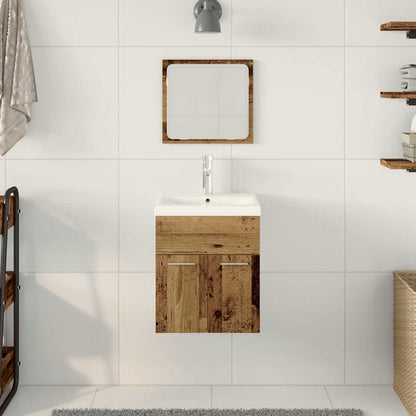 Badezimmermöbel-Set Wandmontiert 3 pcs Altholz Holzwerkstoff