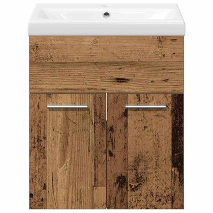 Badezimmermöbel-Set Wandmontiert 3 pcs Altholz Holzwerkstoff