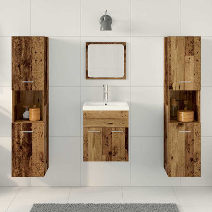 Badezimmermöbel-Set Wandmontiert 4 pcs Altholz Holzwerkstoff