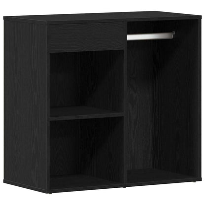 LED Schminktisch Schwarz Eichen-Optik 140 x 40 x 140 cm