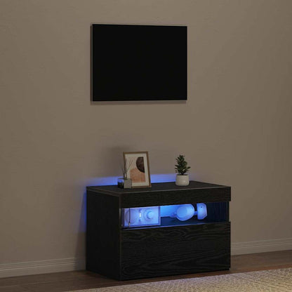 Nachttisch Schwarz Eichen-Optik 60 x 35 x 40 cm Holzwerkstoff