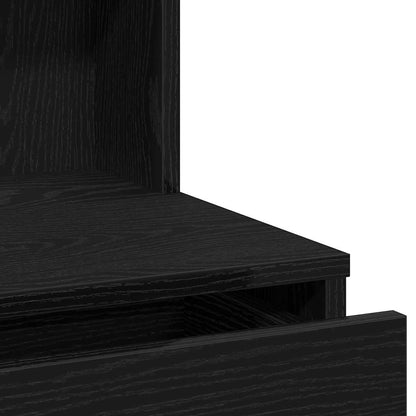 Schminktisch Set 2 pcs Schwarz Eichen-Optik 74.5 x 40 x 141 cm