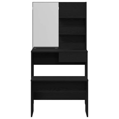 Schminktisch Set 2 pcs Schwarz Eichen-Optik 74.5 x 40 x 141 cm