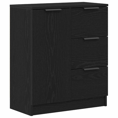 Sideboard Schwarz Eichen-Optik 180 x 30 x 70 cm Holzwerkstoff
