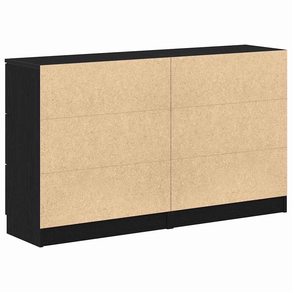 Sideboard Schwarz Eichen-Optik 180 x 30 x 70 cm Holzwerkstoff