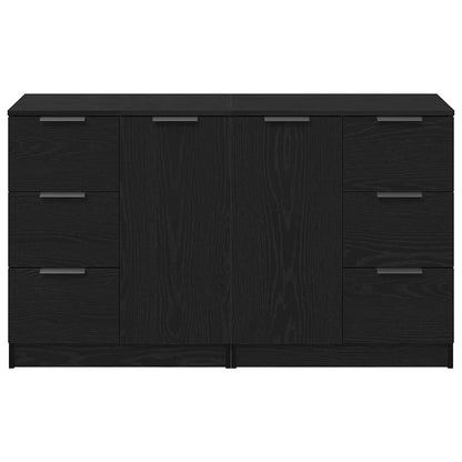 Sideboard Schwarz Eichen-Optik 180 x 30 x 70 cm Holzwerkstoff