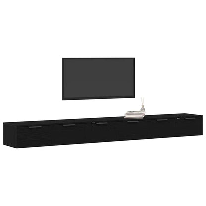 Wandmontierter Schrank Wandmontiert 2 pcs Schwarz Eichen-Optik