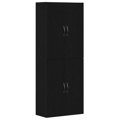 Wandmontierter Schrank Wandmontiert 2 pcs Schwarz Eichen-Optik