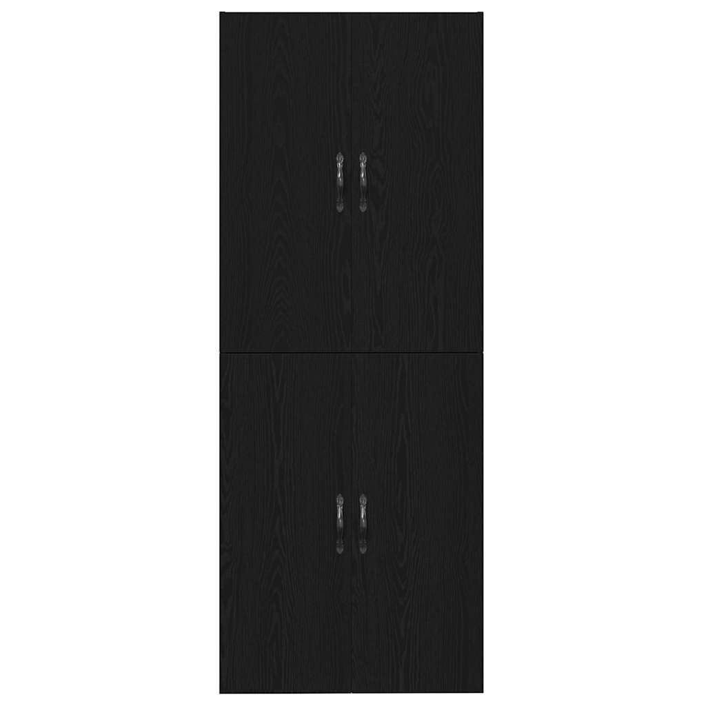 Wandmontierter Schrank Wandmontiert 2 pcs Schwarz Eichen-Optik