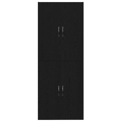 Wandmontierter Schrank Wandmontiert 2 pcs Schwarz Eichen-Optik