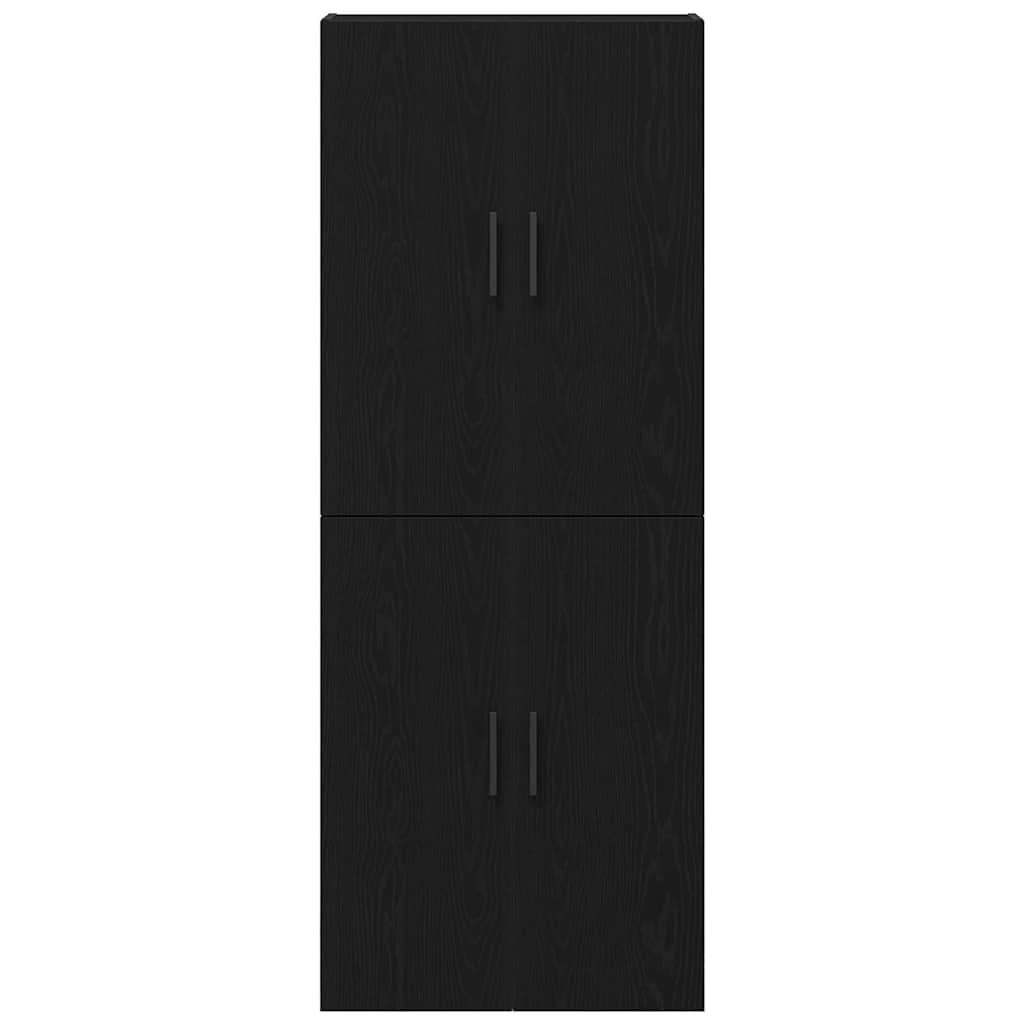 Wandmontierter Schrank Wandmontiert 2 pcs Schwarz Eichen-Optik