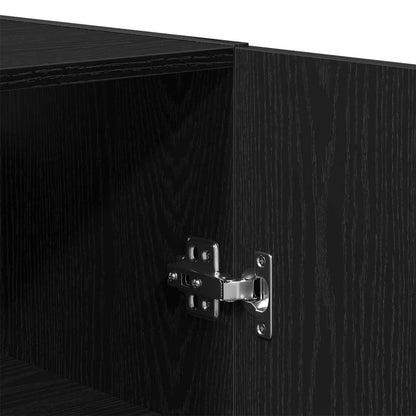 Sideboard Wandmontiert 2 pcs Schwarz Eichen-Optik Holzwerkstoff