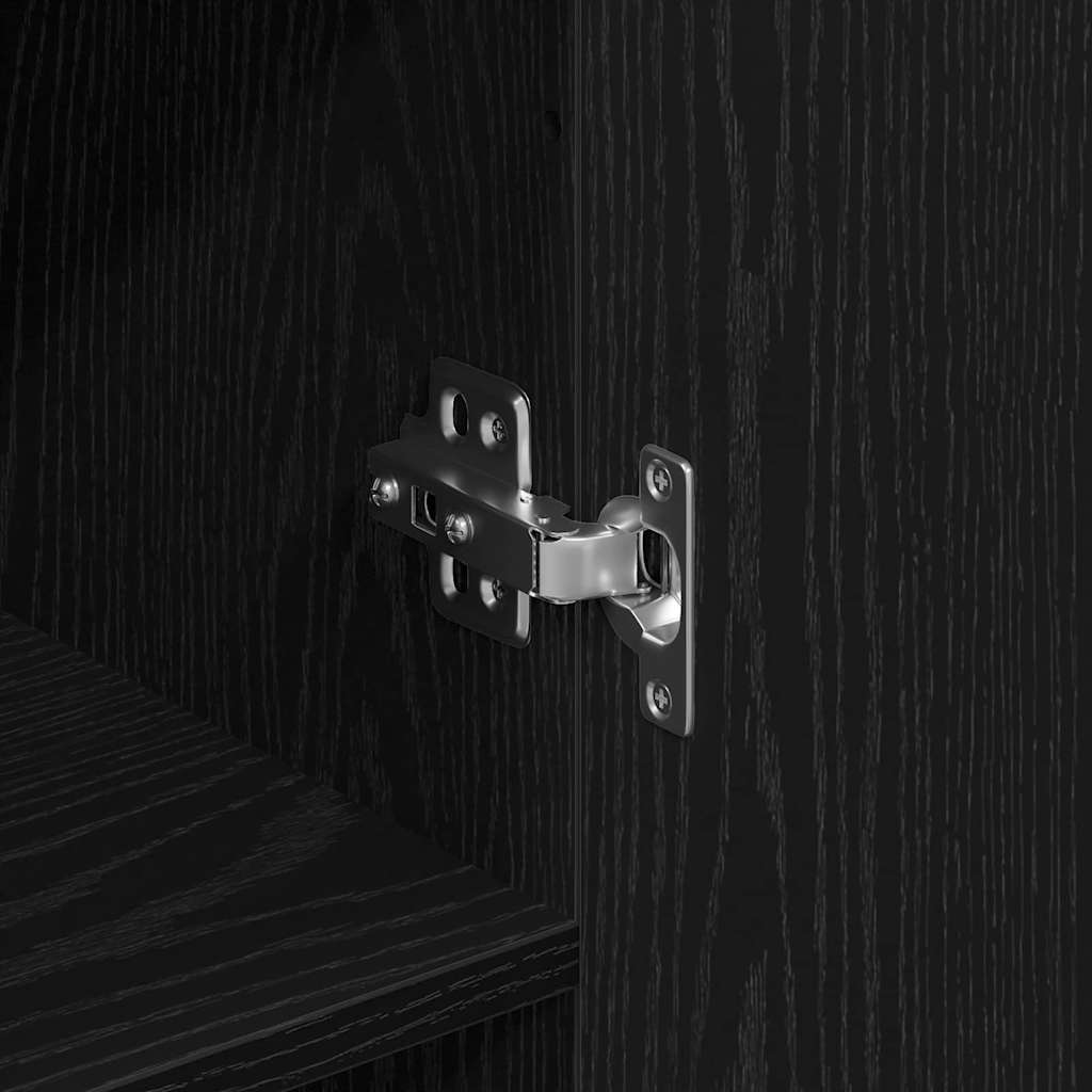 Sideboard Wandmontiert 2 pcs Schwarz Eichen-Optik Holzwerkstoff