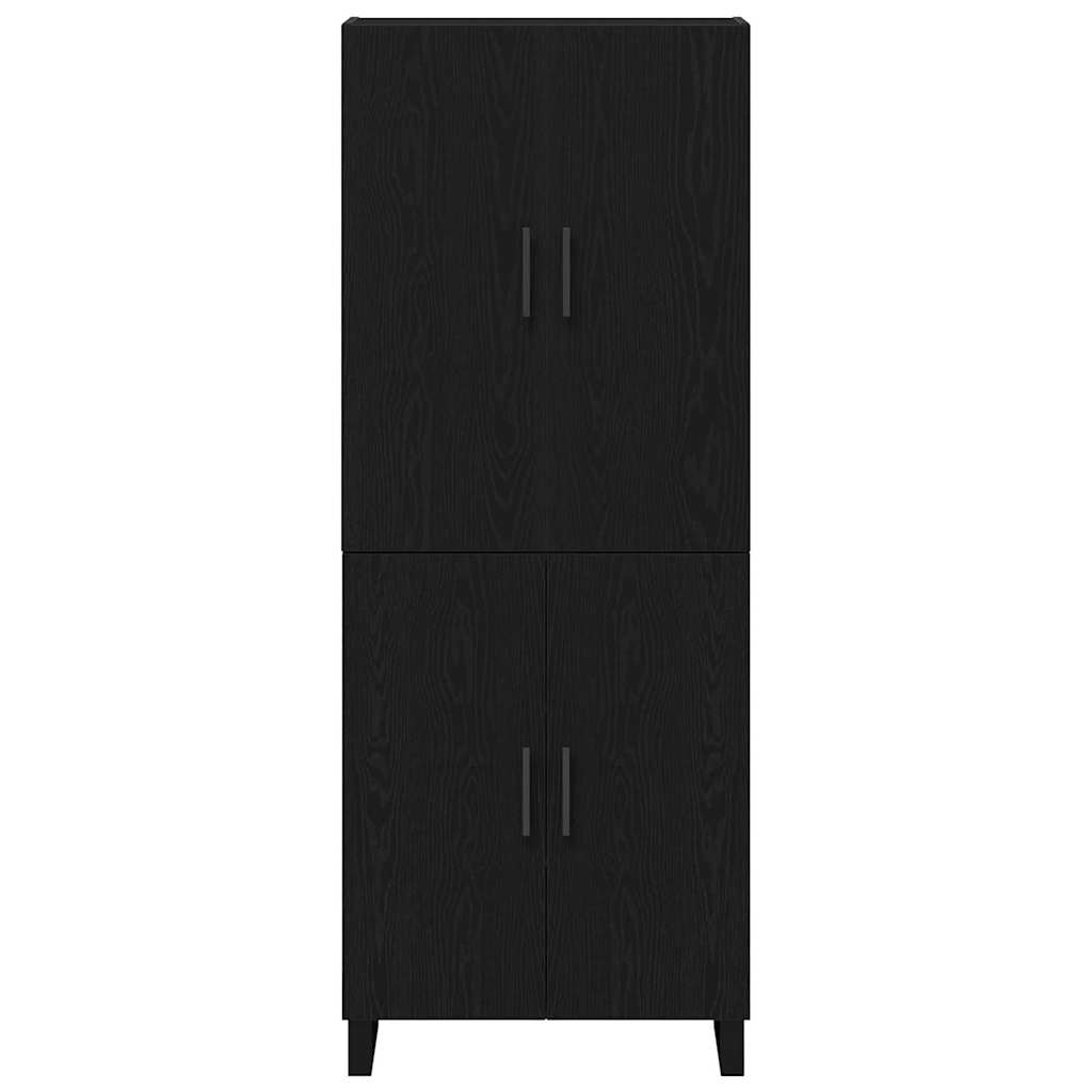 Sideboard Wandmontiert 2 pcs Schwarz Eichen-Optik Holzwerkstoff