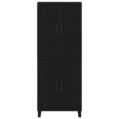Sideboard Wandmontiert 2 pcs Schwarz Eichen-Optik Holzwerkstoff