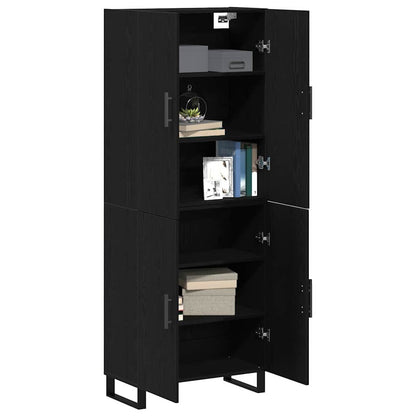 Sideboard Wandmontiert 2 pcs Schwarz Eichen-Optik Holzwerkstoff