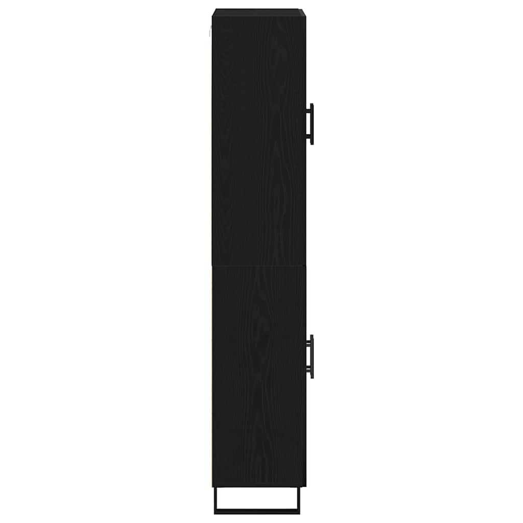 Sideboard Wandmontiert 2 pcs Schwarz Eichen-Optik Holzwerkstoff