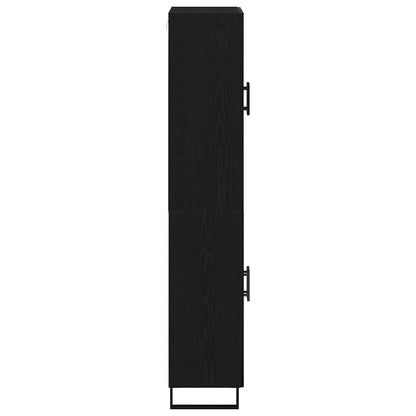 Sideboard Wandmontiert 2 pcs Schwarz Eichen-Optik Holzwerkstoff