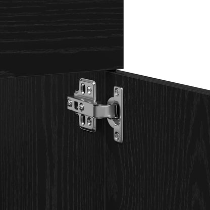 Badezimmerschrank Schwarz Eichen-Optik 90 x 38,5 x 46 cm