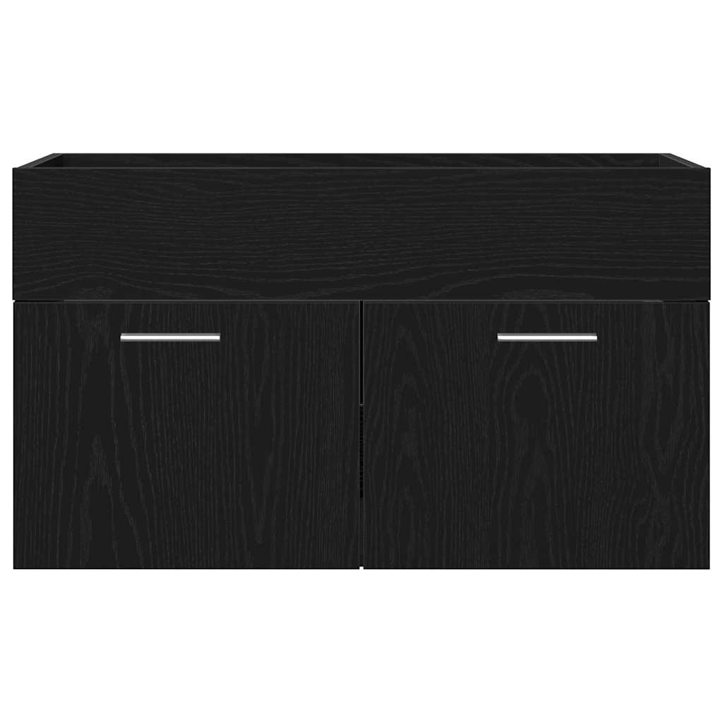 Badezimmerschrank Schwarz Eichen-Optik 90 x 38,5 x 46 cm