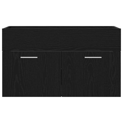 Badezimmerschrank Schwarz Eichen-Optik 90 x 38,5 x 46 cm
