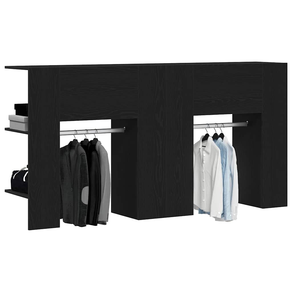 Flurschrank 2 pcs Schwarz Eichen-Optik 97.5 x 37 x 99 cm