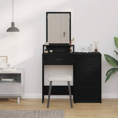 Schminktisch mit Regal Schwarz Eichen-Optik 50 x 41 x 140 cm
