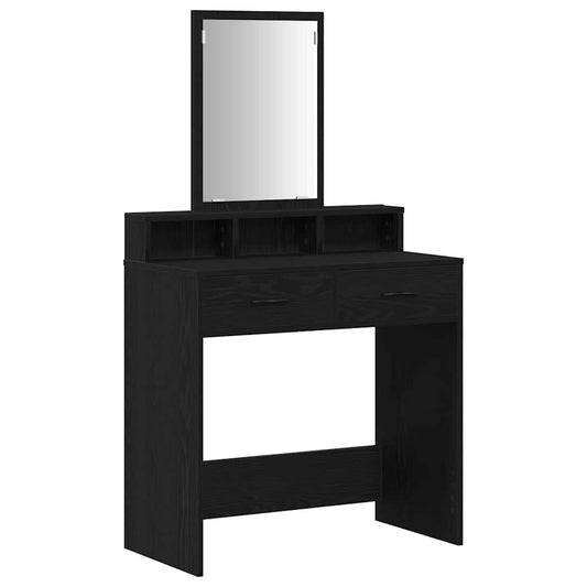 Schminktisch mit Regal Schwarz Eichen-Optik 79 x 41 x 140 cm
