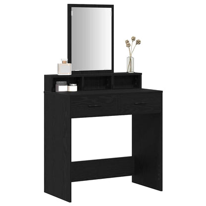 Schminktisch mit Regal Schwarz Eichen-Optik 79 x 41 x 140 cm