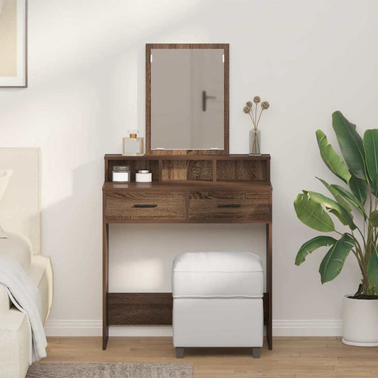 Schminktisch Braun Eichen-Optik 79 x 41 x 140 cm Holzwerkstoff