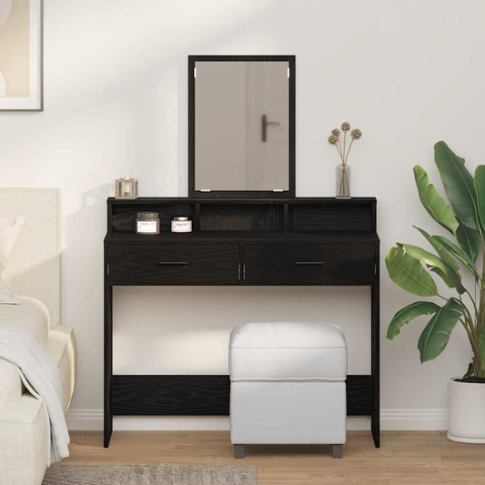 Schminktisch mit Regal Schwarz Eichen-Optik 100 x 41 x 140 cm