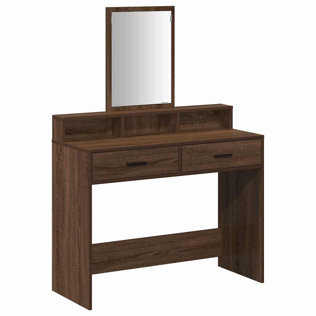 Schminktisch Braun Eichen-Optik 100 x 41 x 140 cm Holzwerkstoff