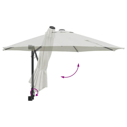 Gartenparasol Beige und Schwarz 248 x 248 x 148 cm