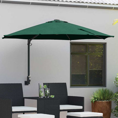 Gartenparasol Grün und Schwarz 248 x 248 x 148 cm