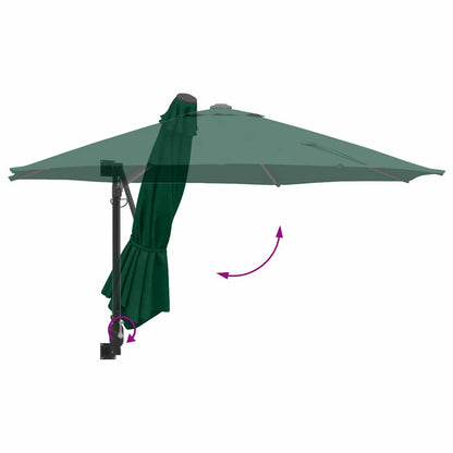 Gartenparasol Grün und Schwarz 248 x 248 x 148 cm