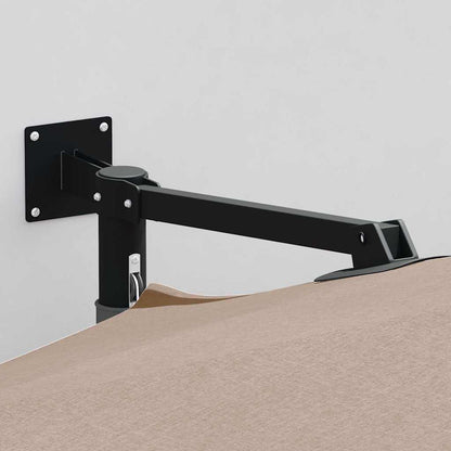 Gartenparasol Taupe und Schwarz 248 x 248 x 148 cm