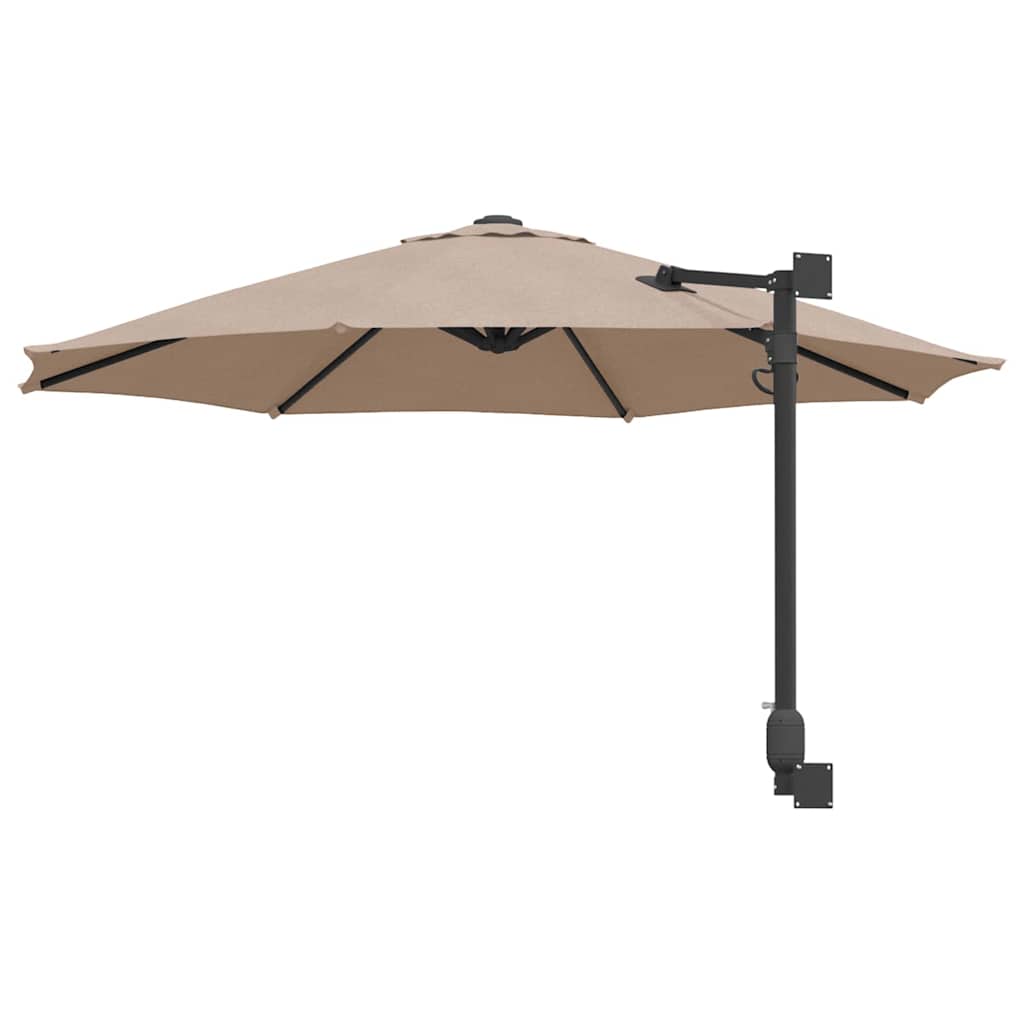 Gartenparasol Taupe und Schwarz 248 x 248 x 148 cm