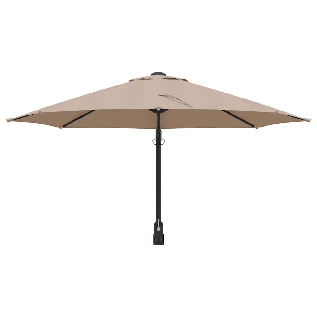 Gartenparasol Taupe und Schwarz 248 x 248 x 148 cm