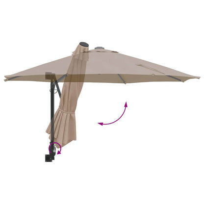 Gartenparasol Taupe und Schwarz 248 x 248 x 148 cm
