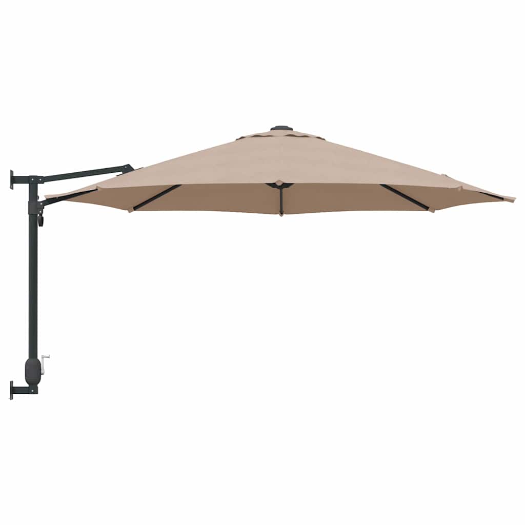 Gartenparasol Taupe und Schwarz 248 x 248 x 148 cm