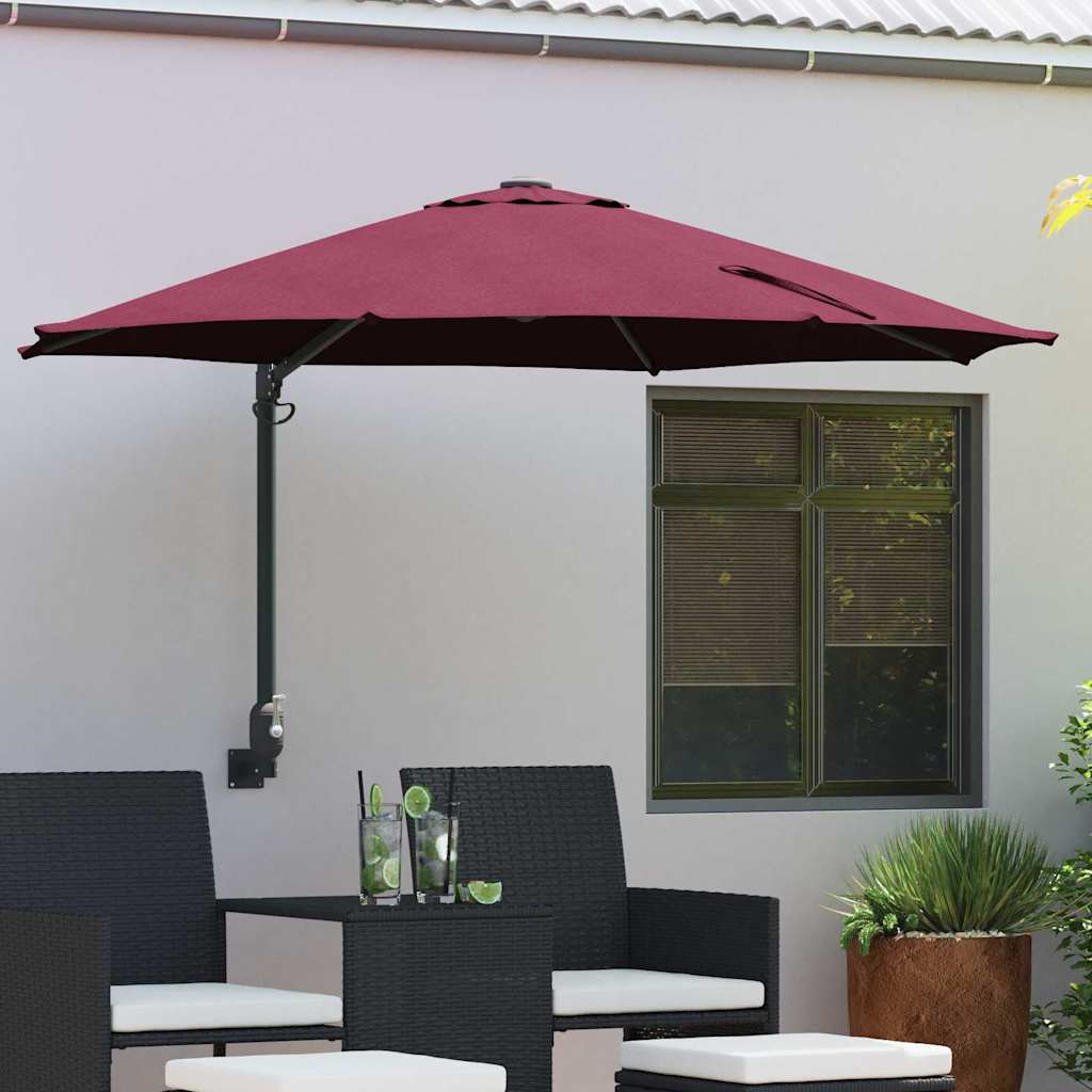 Gartenparasol Rot und Schwarz 248 x 248 x 148 cm