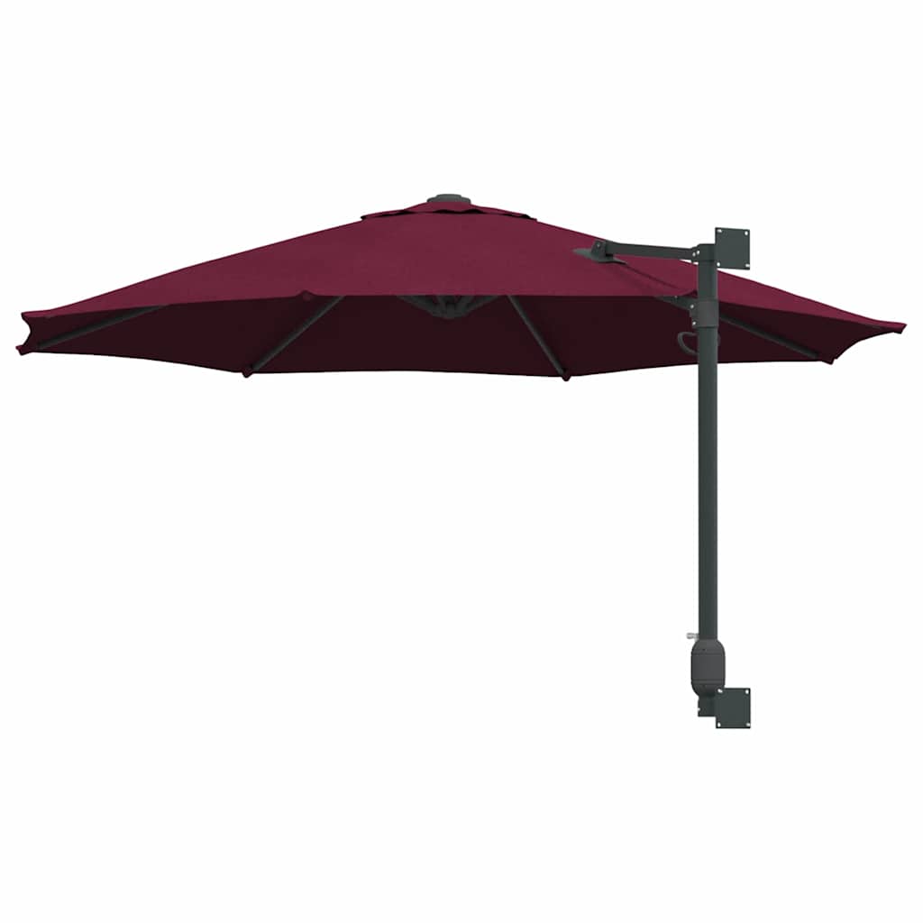 Gartenparasol Rot und Schwarz 248 x 248 x 148 cm