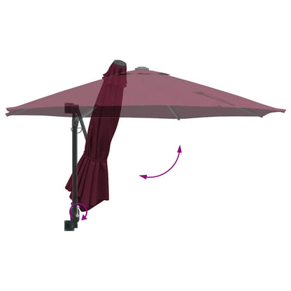 Gartenparasol Rot und Schwarz 248 x 248 x 148 cm